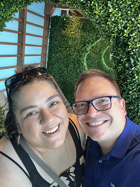David and Andrea on a cruise